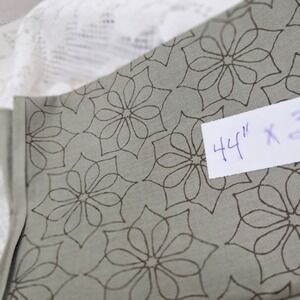 Floral Print‎ Fabric Piece Sage Green Brown Cotton Sewing Quilting 44x36